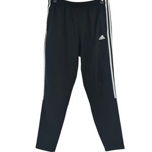 Adidas Mens 3-Stripe Track Pants Black White Joggers Size Large Tapered Leg